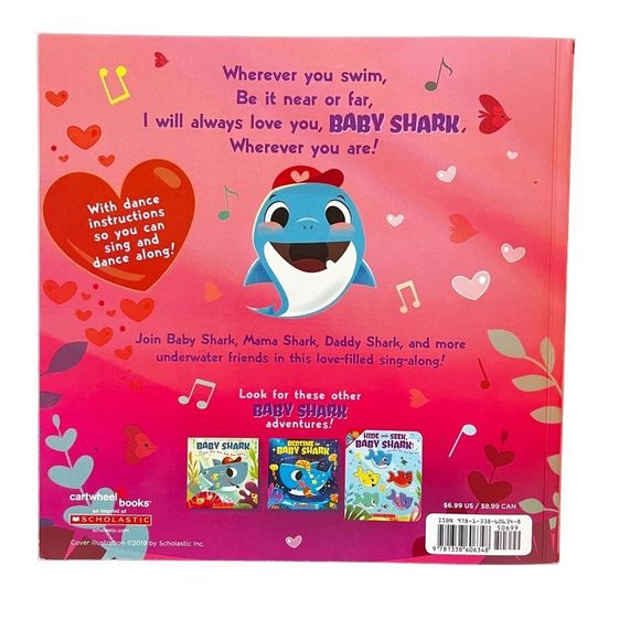 I Love You Baby Shark Children’s Paperback Valentine’s Day Book Kid’s Gift Idea - Picture 4 of 6
